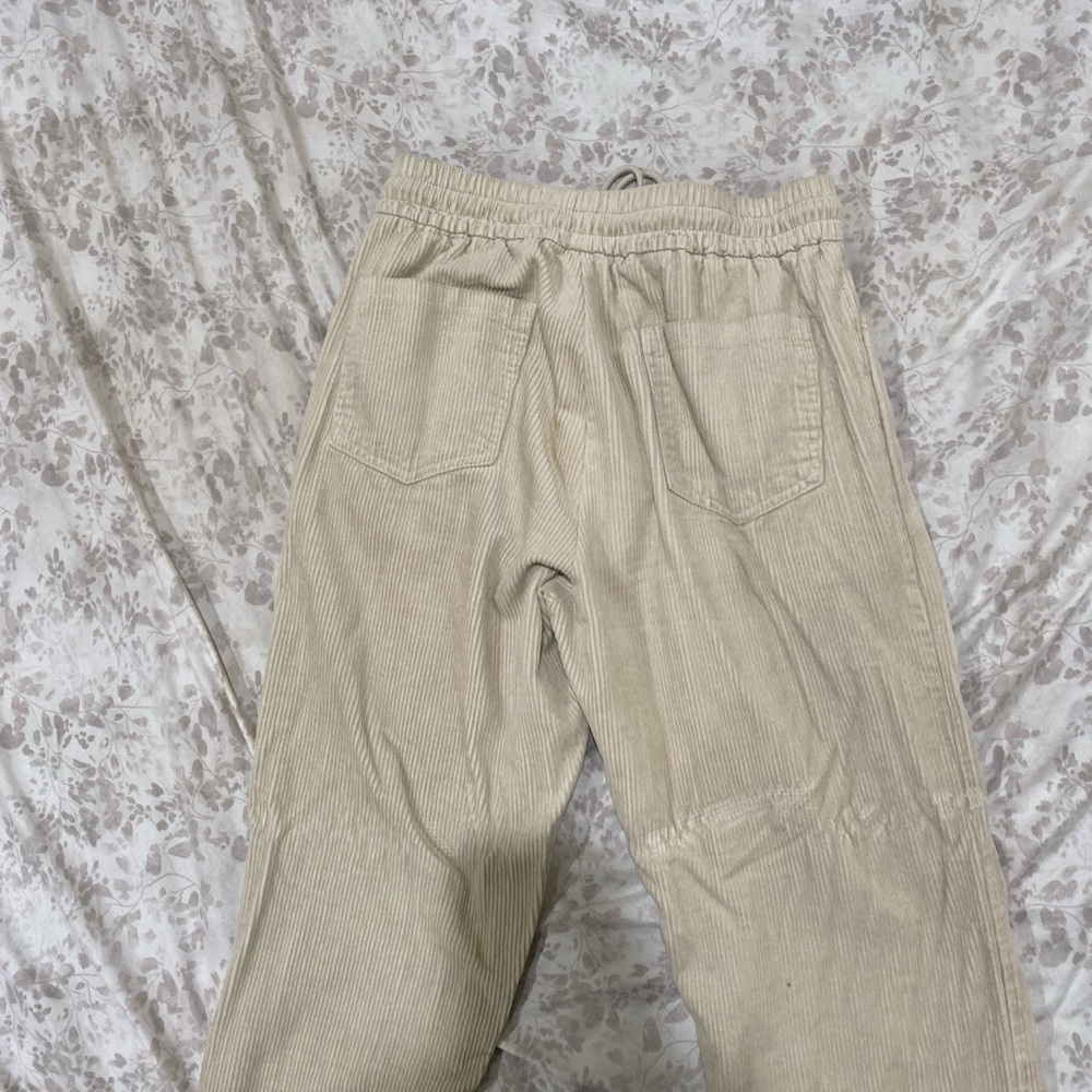 Forever 21 Cream Corduroy Joggers